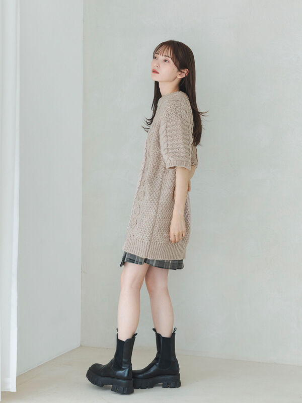 Rosemuse ケーブルニットワンピース 猫 cat emb cable knit o/p