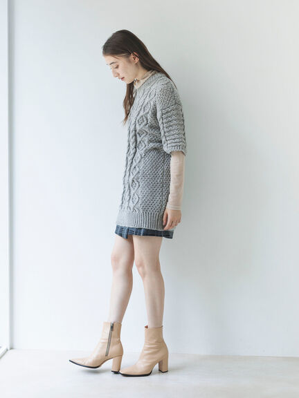 ケーブル編みニットワンピース（グレー/モカ）｜sō4ū（ソウフォーユー）通販
