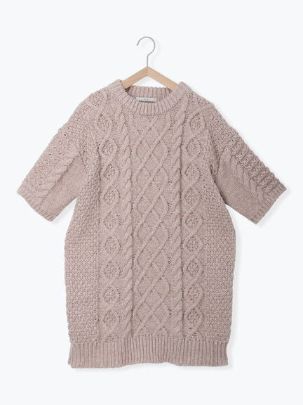 ケーブル編みニットワンピース（グレー/モカ）｜sō4ū（ソウフォーユー）通販