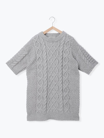 ケーブル編みニットワンピース（グレー/モカ）｜sō4ū（ソウフォーユー）通販