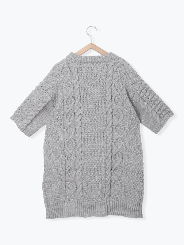 セール】 ケーブル編みニットワンピース（グレー/モカ/ワンピース