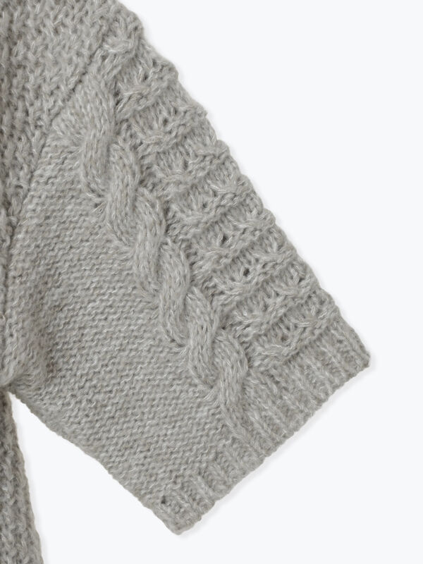 セール】 ケーブル編みニットワンピース（グレー/モカ/ワンピース