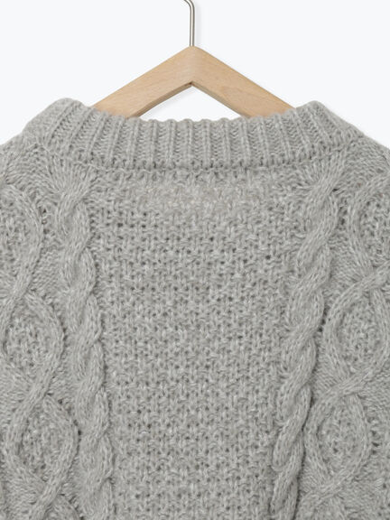 ケーブル編みニットワンピース（グレー/モカ）｜sō4ū（ソウフォーユー）通販