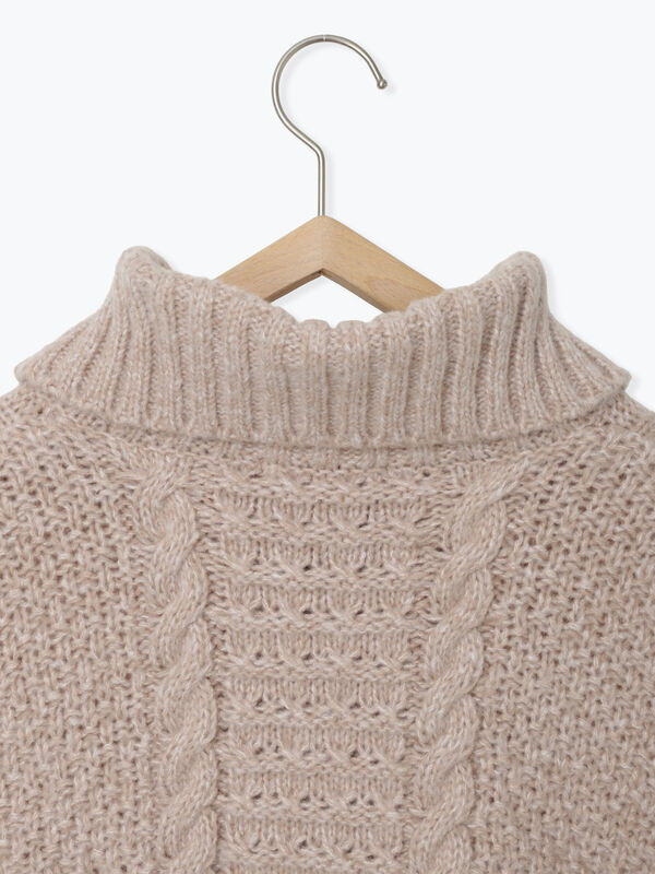 セール】 ケーブル編みニットカーディガン（グレー/モカ/トップス