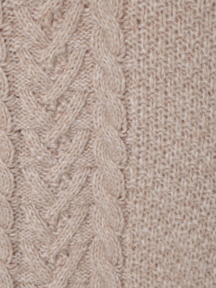 ケーブル編みニットカーディガン（グレー/モカ）｜sō4ū（ソウフォーユー）通販