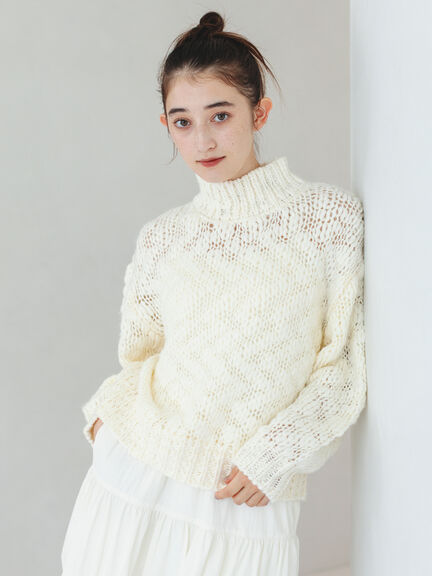 スラブヤーンニットプルオーバー（サックスブルー/キナリ）｜sō4ū（ソウフォーユー）通販