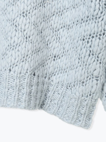 スラブヤーンニットプルオーバー（サックスブルー/キナリ）｜sō4ū（ソウフォーユー）通販