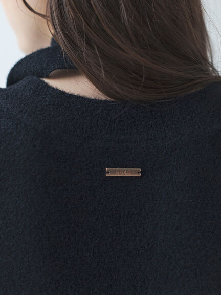 マフラー付きミニシャギープルオーバー（ブラック/キナリ）｜sō4ū（ソウフォーユー）通販