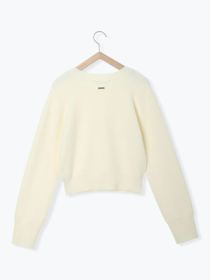 マフラー付きミニシャギープルオーバー（ブラック/キナリ）｜sō4ū（ソウフォーユー）通販