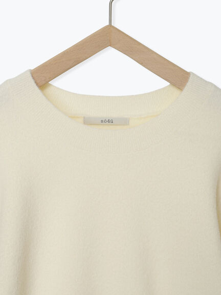 マフラー付きミニシャギープルオーバー（ブラック/キナリ）｜sō4ū（ソウフォーユー）通販