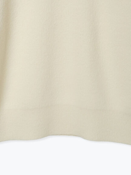 マフラー付きミニシャギープルオーバー（ブラック/キナリ）｜sō4ū（ソウフォーユー）通販