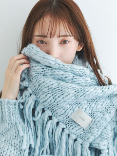 スラブヤーンマフラー(サックスブルー/キナリ)｜sō4ū(ソウフォーユー)通販