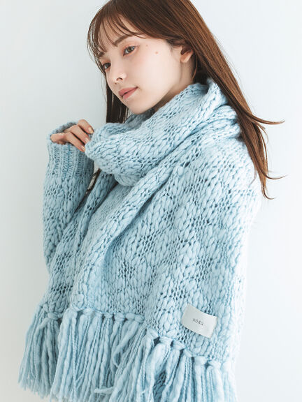 スラブヤーンマフラー（サックスブルー/キナリ）｜sō4ū（ソウフォーユー）通販