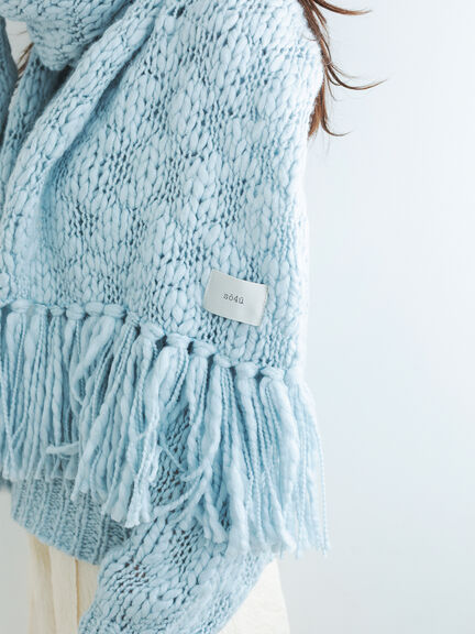 スラブヤーンマフラー（サックスブルー/キナリ）｜sō4ū（ソウフォーユー）通販