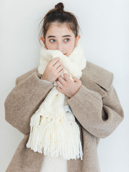 スラブヤーンマフラー（サックスブルー/キナリ）｜sō4ū（ソウフォーユー）通販