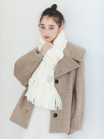 スラブヤーンマフラー（サックスブルー/キナリ）｜sō4ū（ソウフォーユー）通販