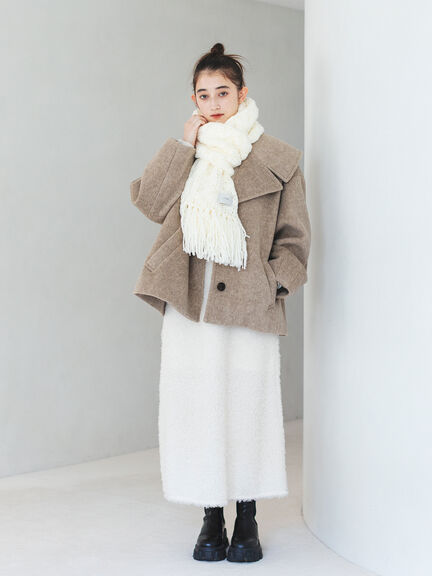 スラブヤーンマフラー（サックスブルー/キナリ）｜sō4ū（ソウフォーユー）通販