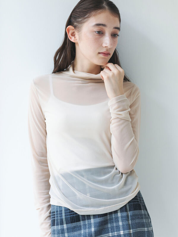 シアーハイネックカットソー（ベージュ）｜sō4ū（ソウフォーユー）通販