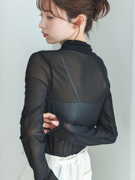 シアーハイネックカットソー（ブラック/ベージュ）｜sō4ū（ソウフォーユー）通販