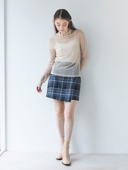 シアーハイネックカットソー（ブラック/ベージュ）｜sō4ū（ソウフォーユー）通販