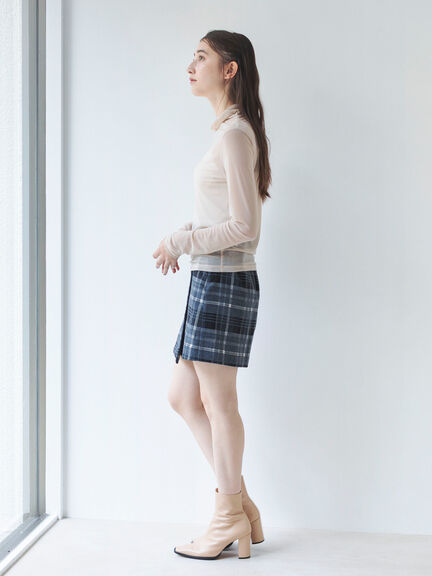 シアーハイネックカットソー（ブラック/ベージュ）｜sō4ū（ソウフォーユー）通販