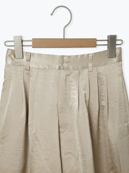 サテンタックワイドパンツ（ベージュ/キナリ）｜sō4ū（ソウフォーユー）通販