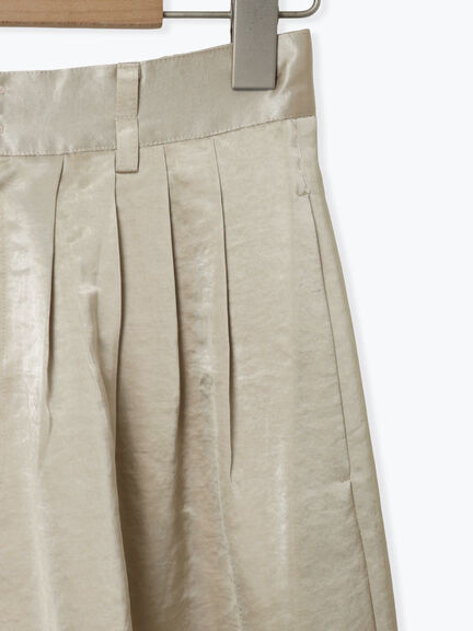 サテンタックワイドパンツ（ベージュ/キナリ）｜sō4ū（ソウフォーユー）通販