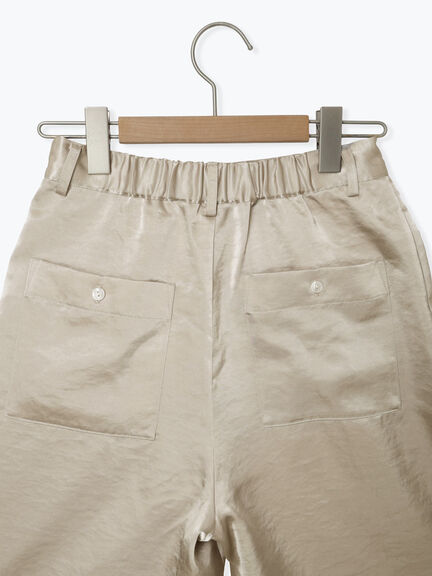 サテンタックワイドパンツ（ベージュ/キナリ）｜sō4ū（ソウフォーユー）通販