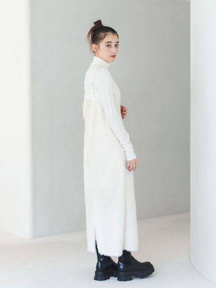 シャギーキャミワンピース（ブラック/キナリ）｜sō4ū（ソウフォーユー）通販