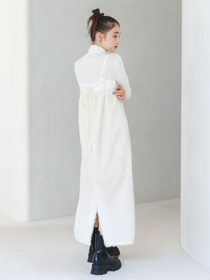 シャギーキャミワンピース（ブラック/キナリ）｜sō4ū（ソウフォーユー）通販