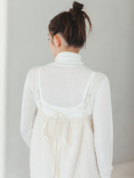 シャギーキャミワンピース（ブラック/キナリ）｜sō4ū（ソウフォーユー）通販