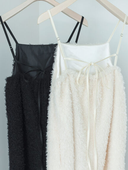 シャギーキャミワンピース（ブラック/キナリ）｜sō4ū（ソウフォーユー）通販