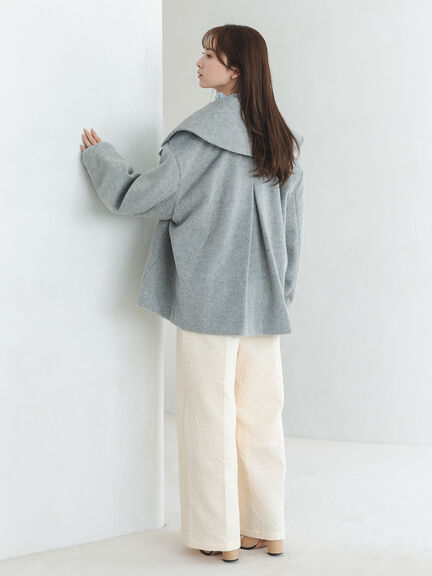 ビッグカラーショートコート（グレー/ベージュ）｜sō4ū（ソウフォーユー）通販