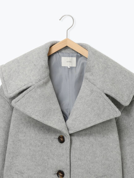 ビッグカラーショートコート（グレー/ベージュ）｜sō4ū（ソウフォーユー）通販