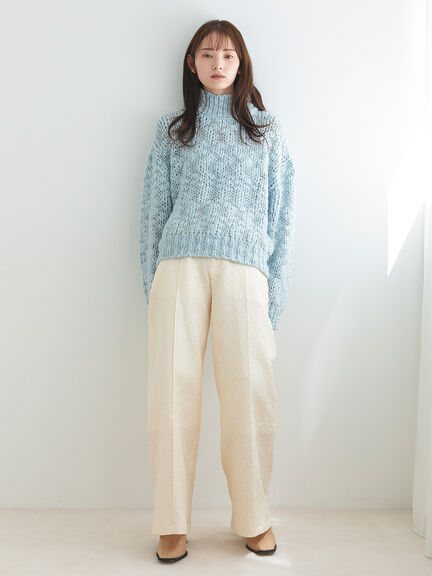 ふくれジャカードパンツ（チャコールグレー/キナリ）｜sō4ū（ソウフォーユー）通販