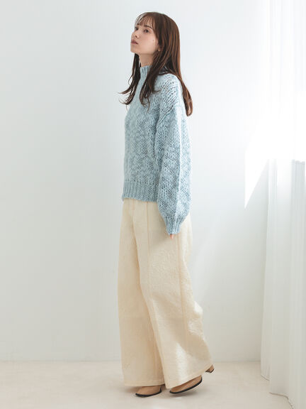 ふくれジャカードパンツ（チャコールグレー/キナリ）｜sō4ū（ソウフォーユー）通販