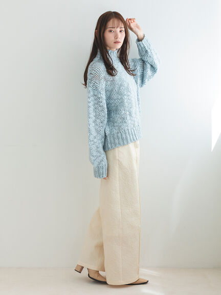 ふくれジャカードパンツ（チャコールグレー/キナリ）｜sō4ū（ソウフォーユー）通販