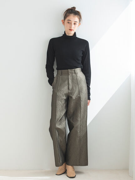 ふくれジャカードパンツ（チャコールグレー/キナリ）｜sō4ū（ソウフォーユー）通販