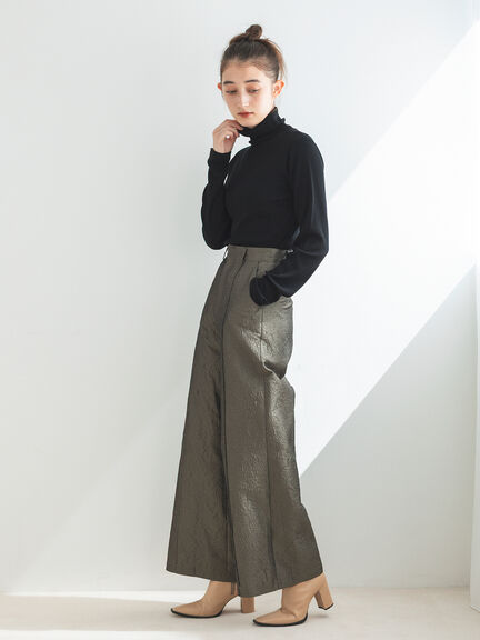 ふくれジャカードパンツ（チャコールグレー/キナリ）｜sō4ū（ソウフォーユー）通販