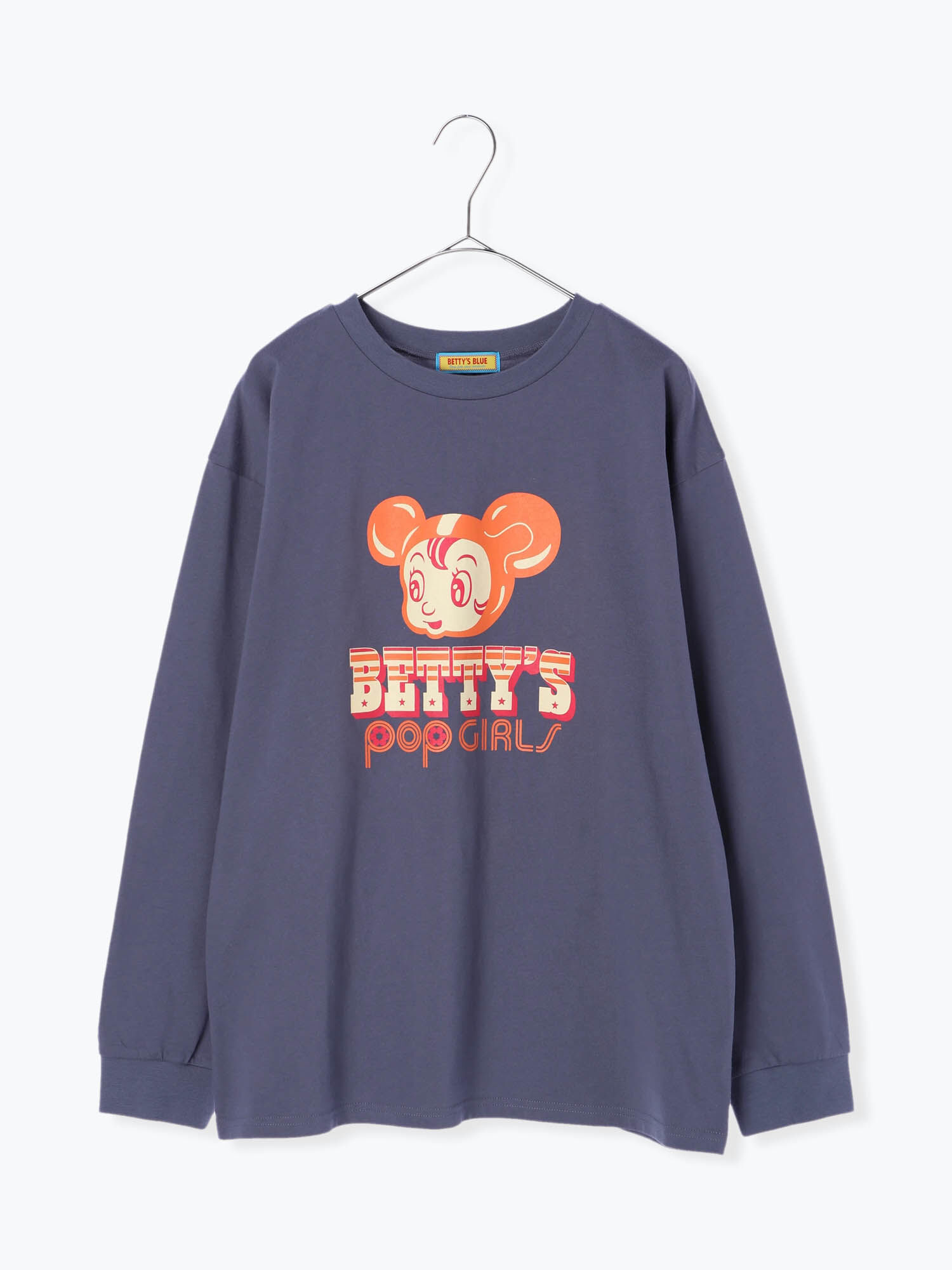 ポップロゴプリントロンt ネイビー トップス カットソー Betty 39 S Blue ベティーズブルー 公式通販