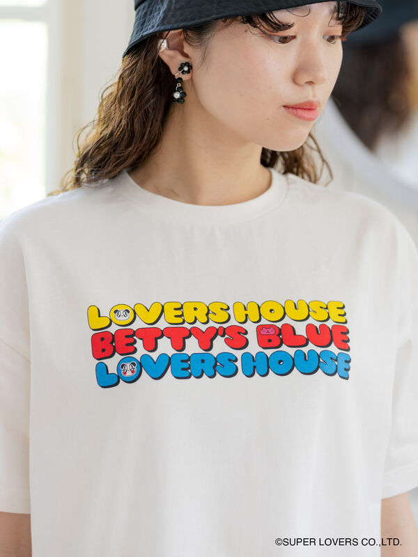 セール】 【LOVERS HOUSEコラボ】三段ロゴTシャツ（オフホワイト