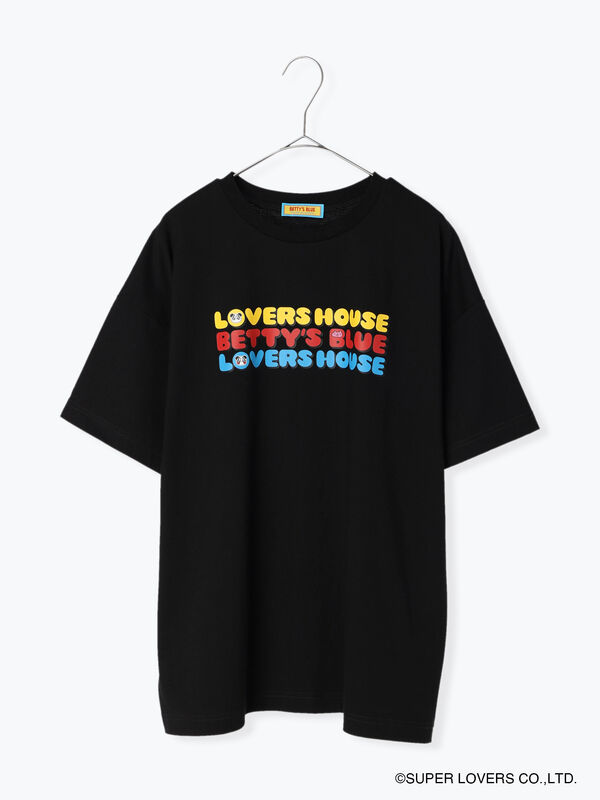 セール】 【LOVERS HOUSEコラボ】三段ロゴTシャツ（オフホワイト