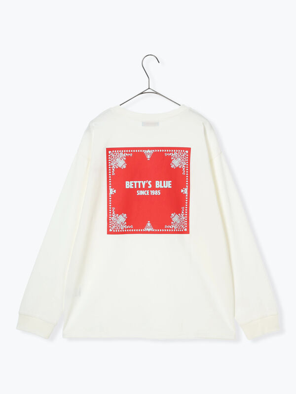 セール】 ショッパー柄 バックプリントロンT（ピンク/レッド/パープル