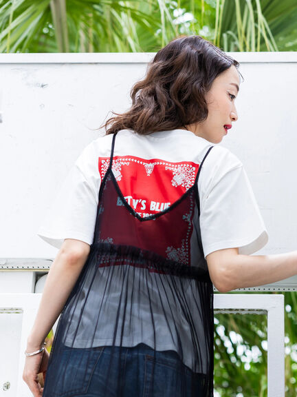 ショッパー柄 バックプリントTシャツ（ピンク/レッド/パープル）｜BETTY'S BLUE（ベティーズブルー）通販