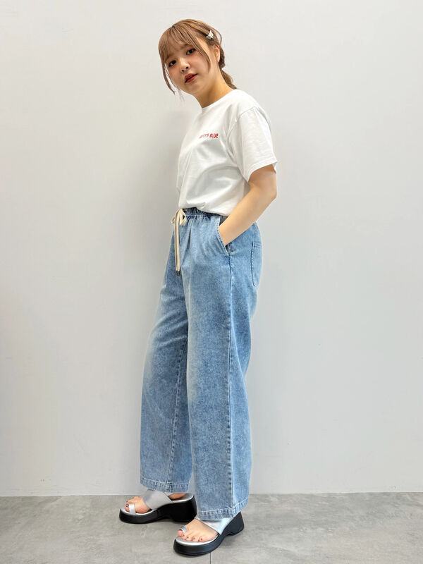 ショッパー柄 バックプリントTシャツ（ピンク/レッド/パープル