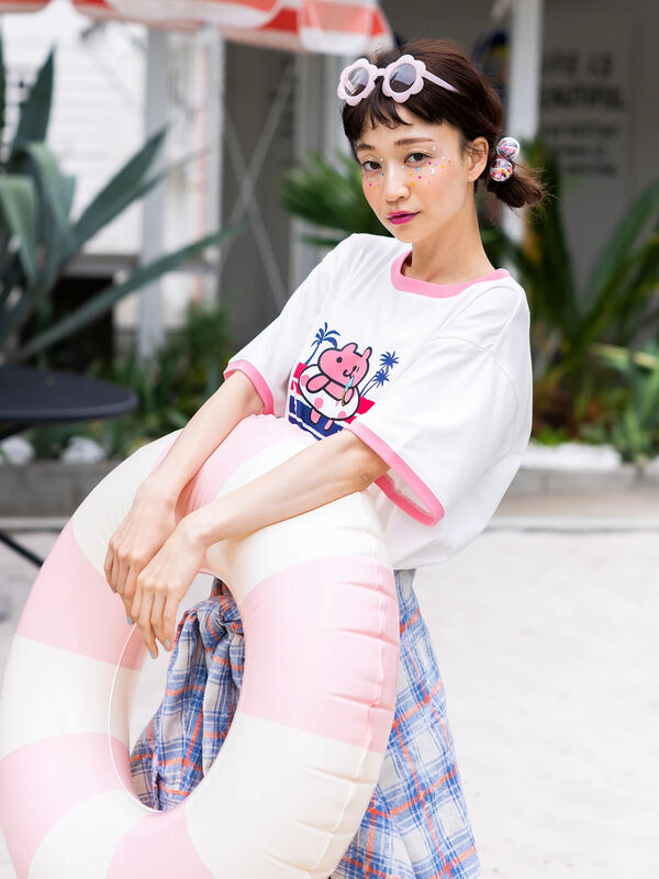 セール】 エイミーちゃんリンガーTシャツ(オフホワイト/トップス/T セール】 エイミーちゃんリンガーTシャツ(オフホワイト/トップス/T