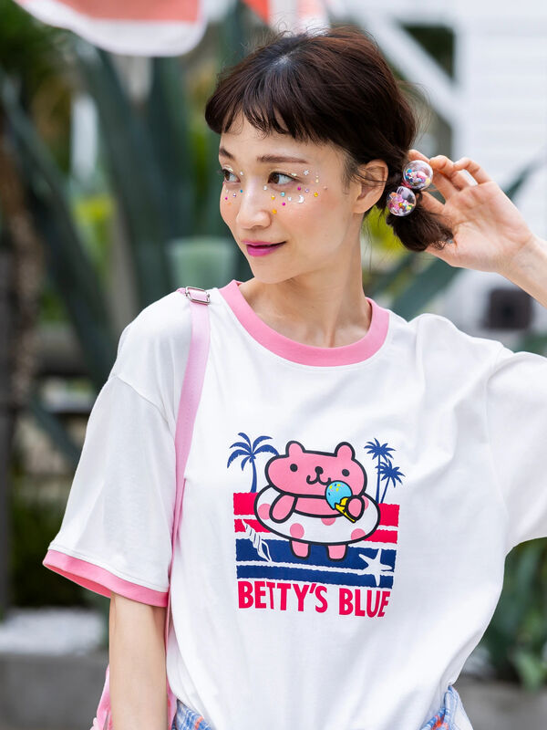 再再販！ エイミーちゃんリンガーTシャツ（オフホワイト/トップス/Tシャツ トップス