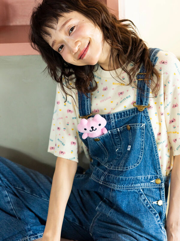 【週末値下げ】ベティーズブルー、エイミーちゃん、子供服まとめ売り セール】 エイミーちゃん総柄プリント ワッフルT（クリーム