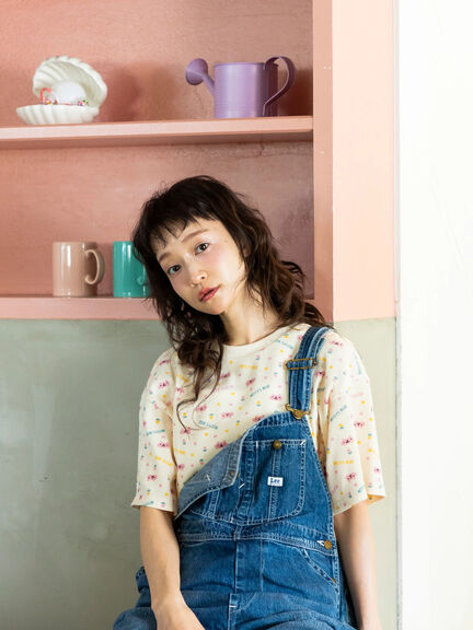 エイミーちゃん総柄プリント ワッフルT（クリーム）｜BETTY'S BLUE（ベティーズブルー）通販