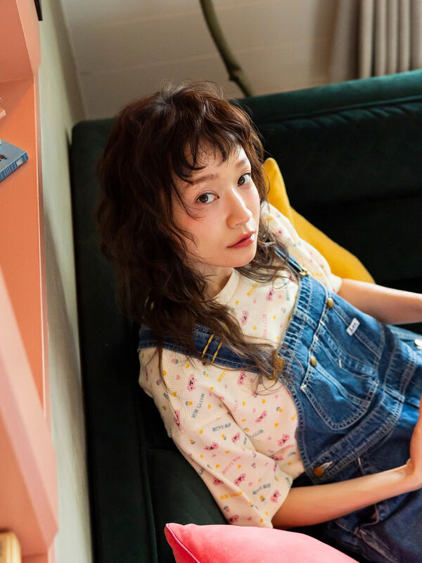 セール】 エイミーちゃん総柄プリント ワッフルT（クリーム/トップス/T